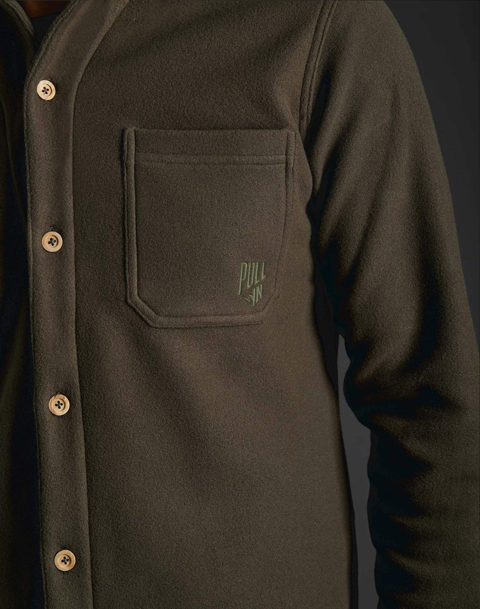 chemise polaire kaki PULLIN en polyester