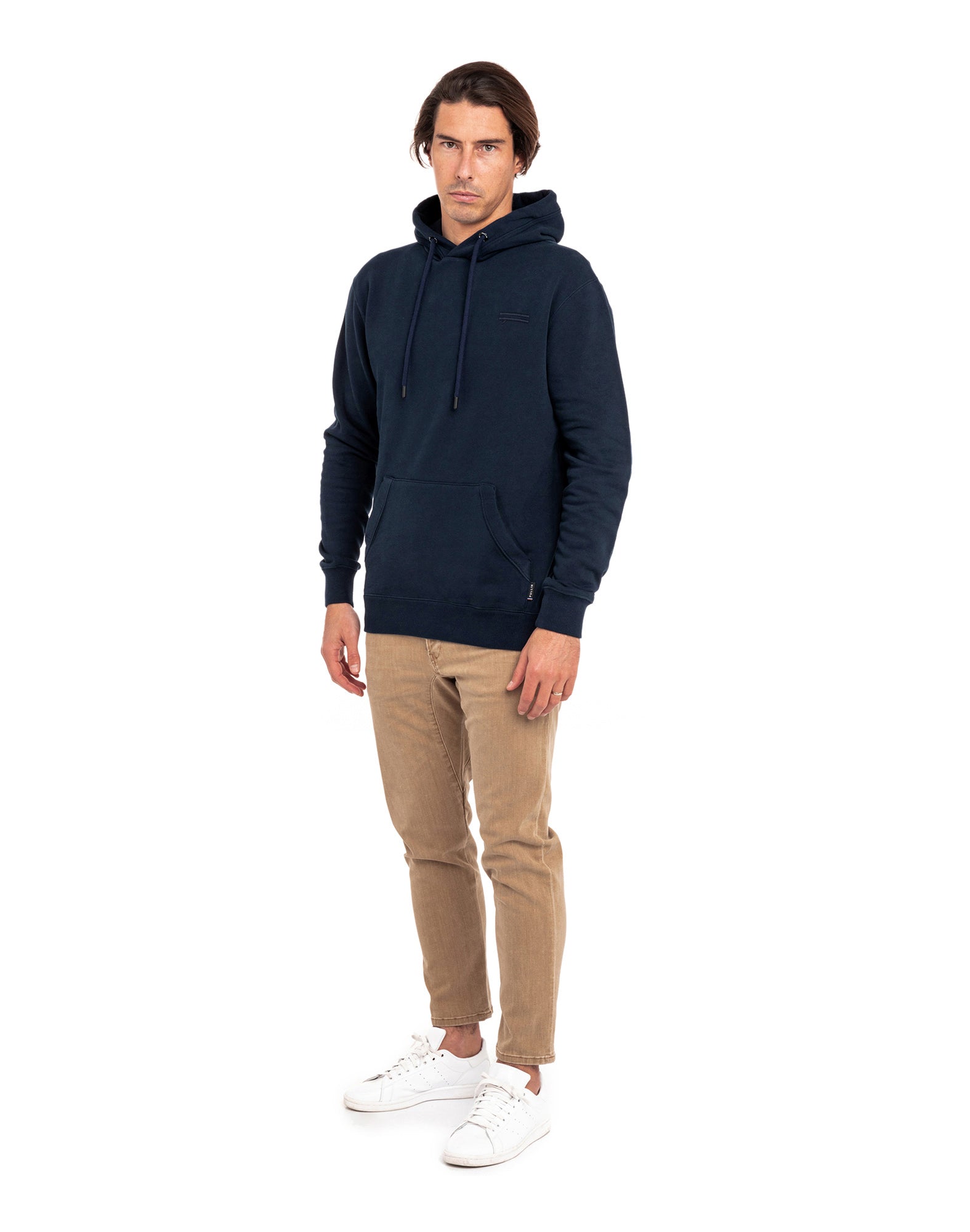 sweat a capuche plainfinnnavy PULLIN en coton