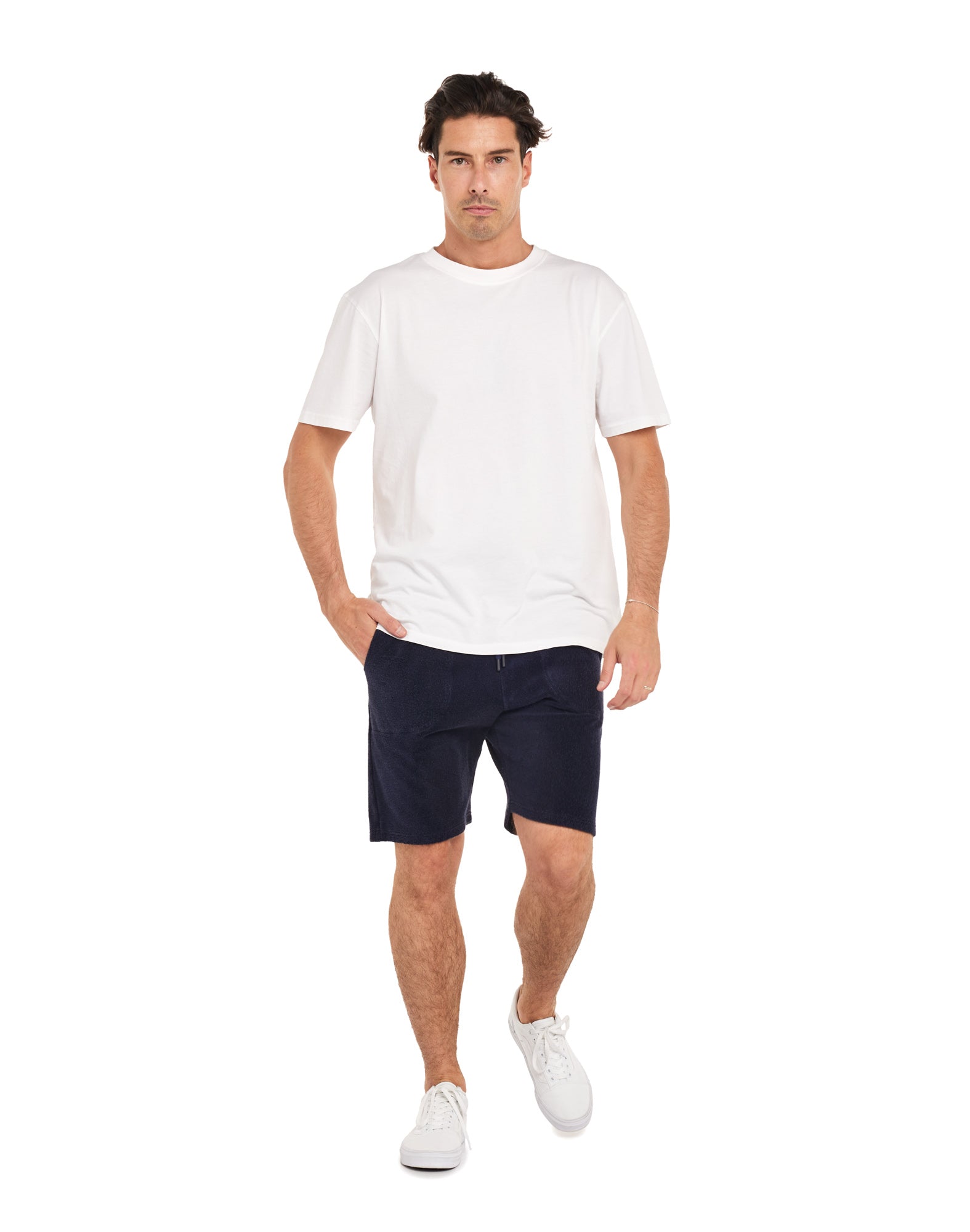 short joggging spongenavy PULLIN en coton