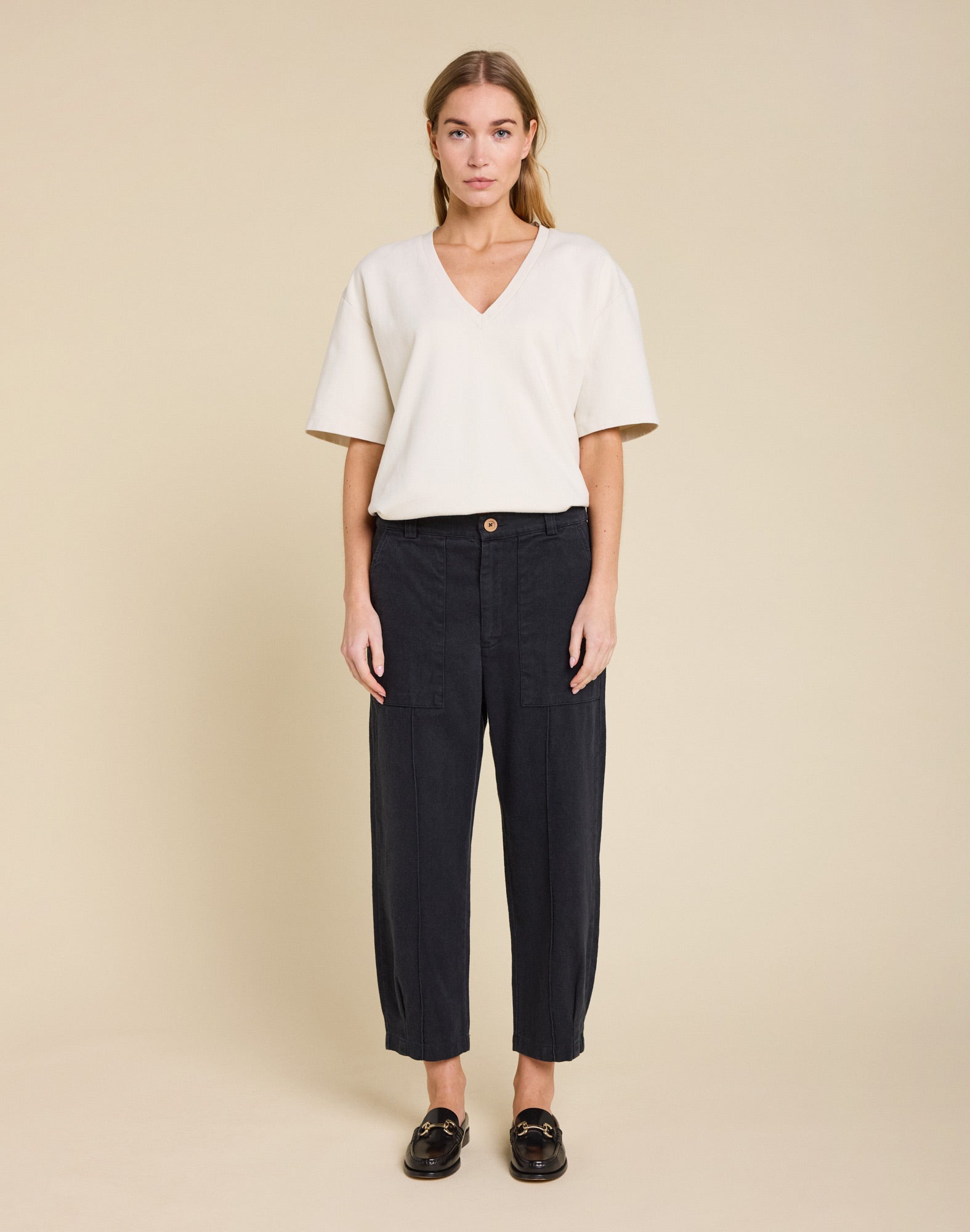 pantalon kendal black PULLIN en lin