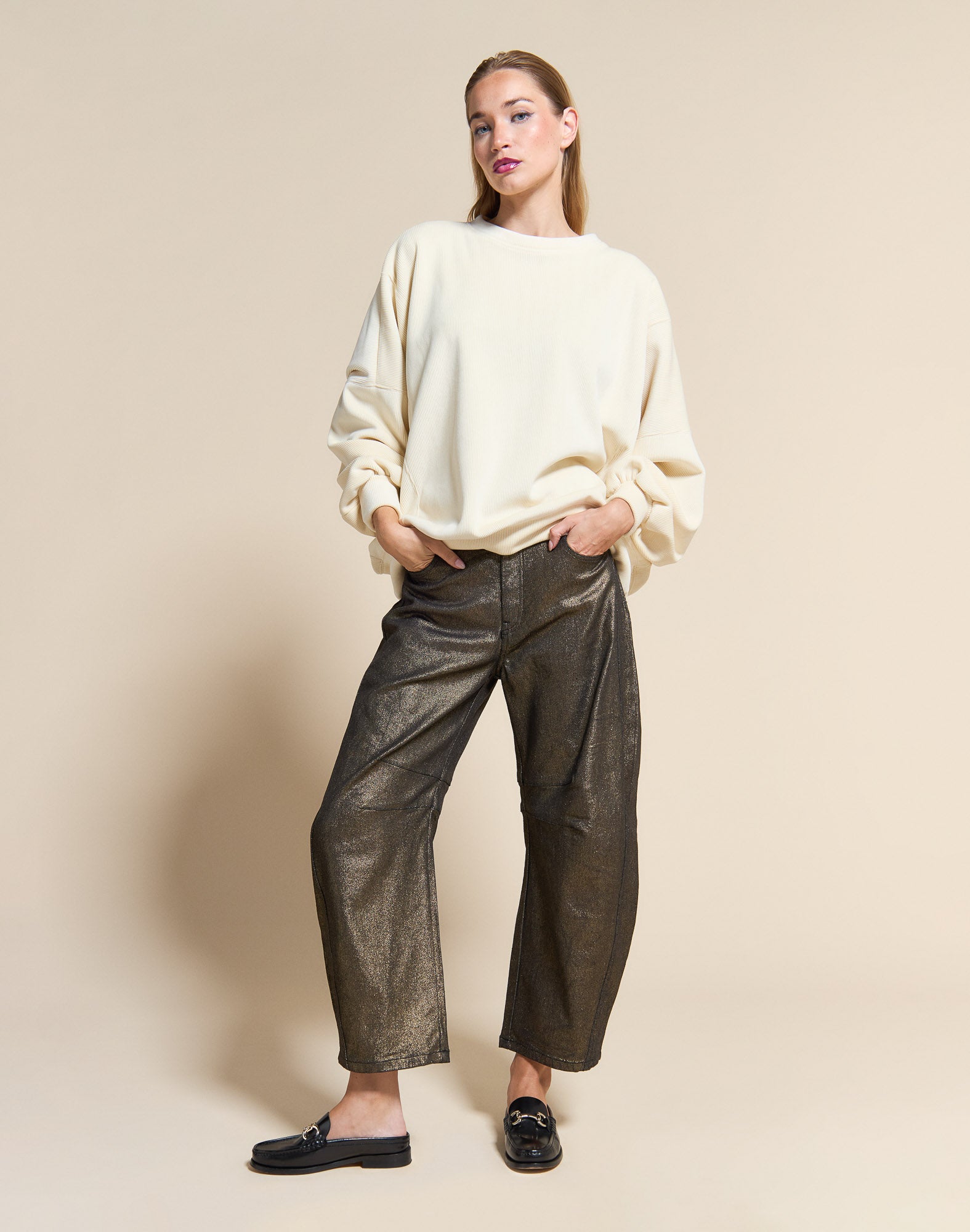 crewneck femme madison cream PULLIN