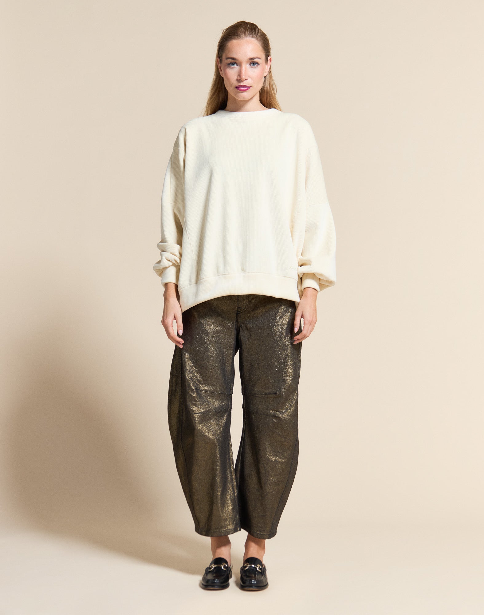 crewneck femme madison cream PULLIN