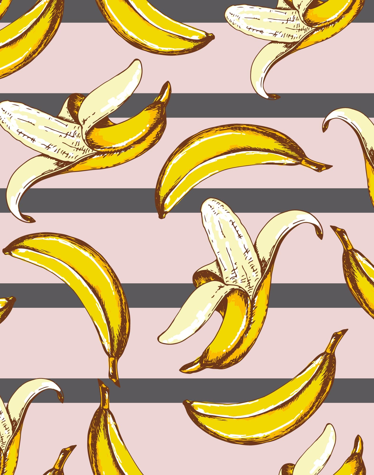 boxer court bananastripe PULLIN en polyester