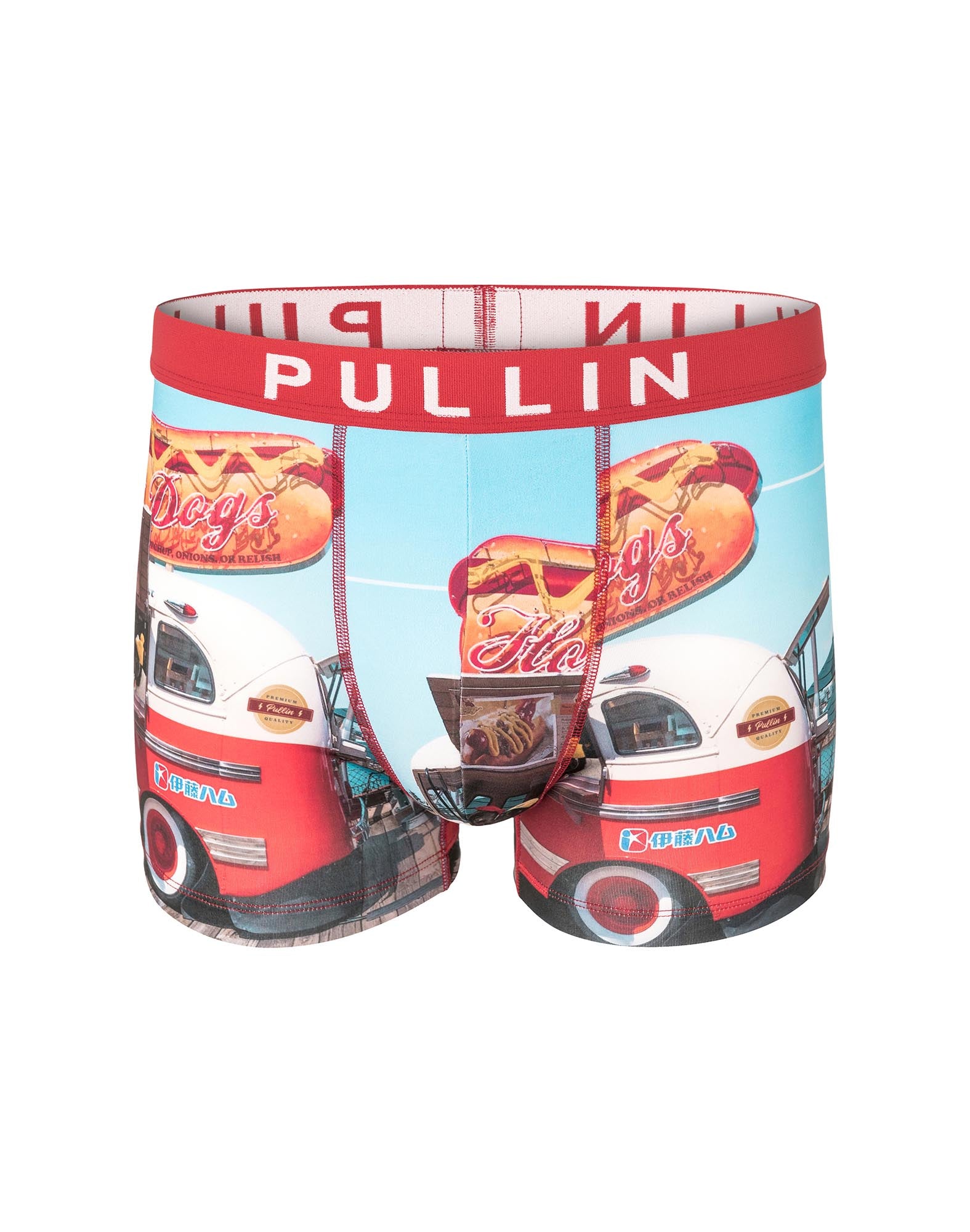 boxer homme imprimé boxer court hotdoggos PULLIN en lycra