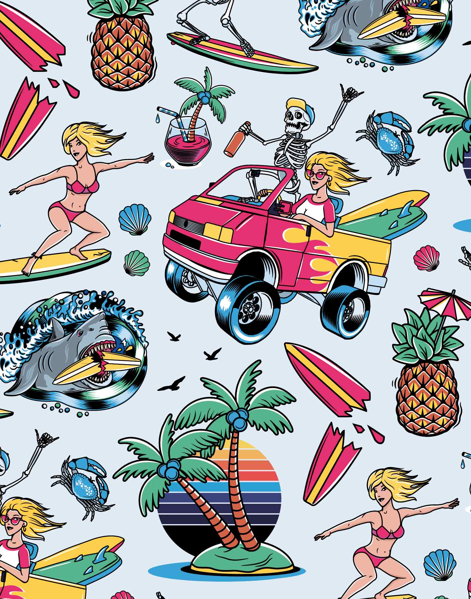 boxer court surfcalif PULLIN en lycra