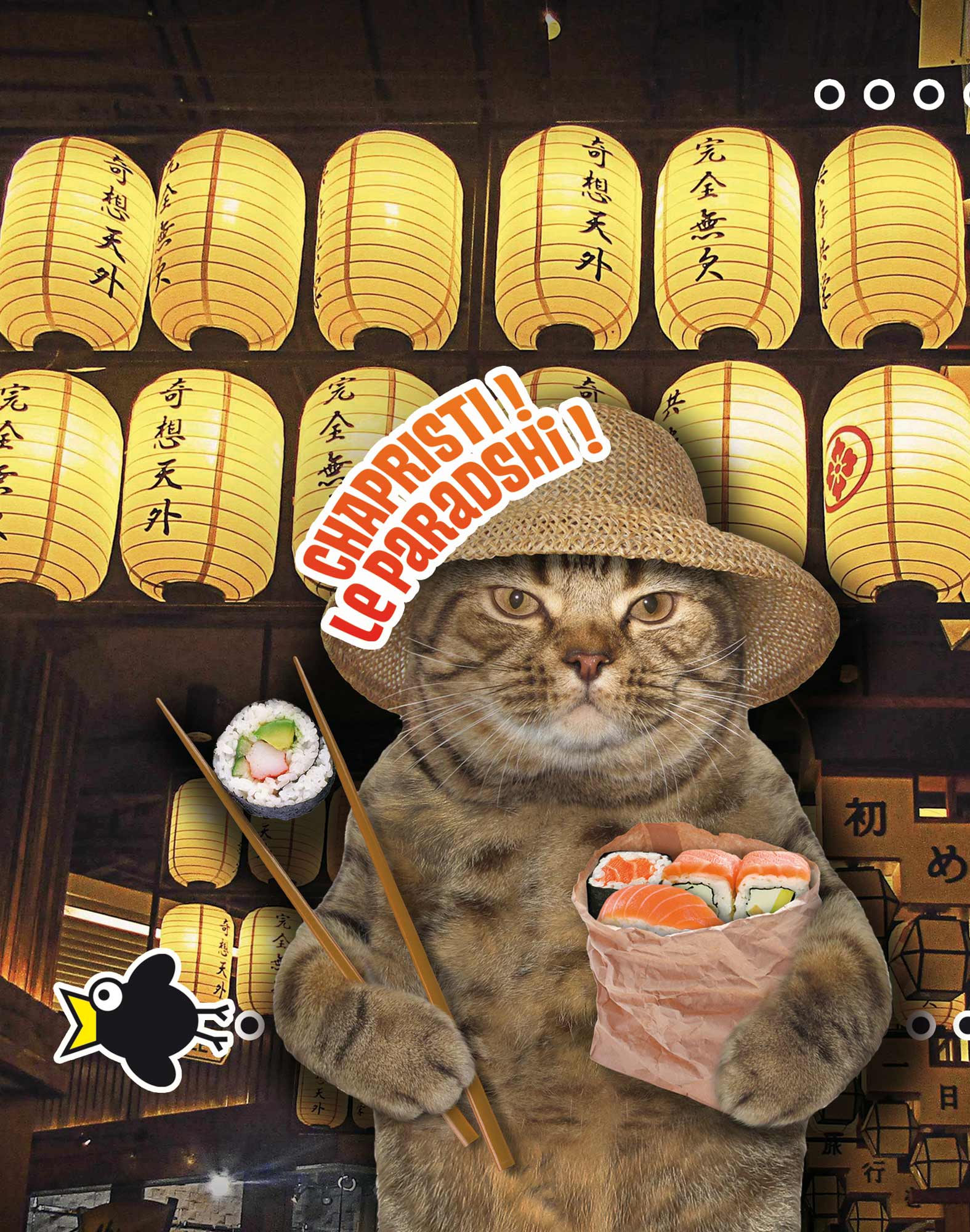 boxer court sushicat PULLIN en polyester