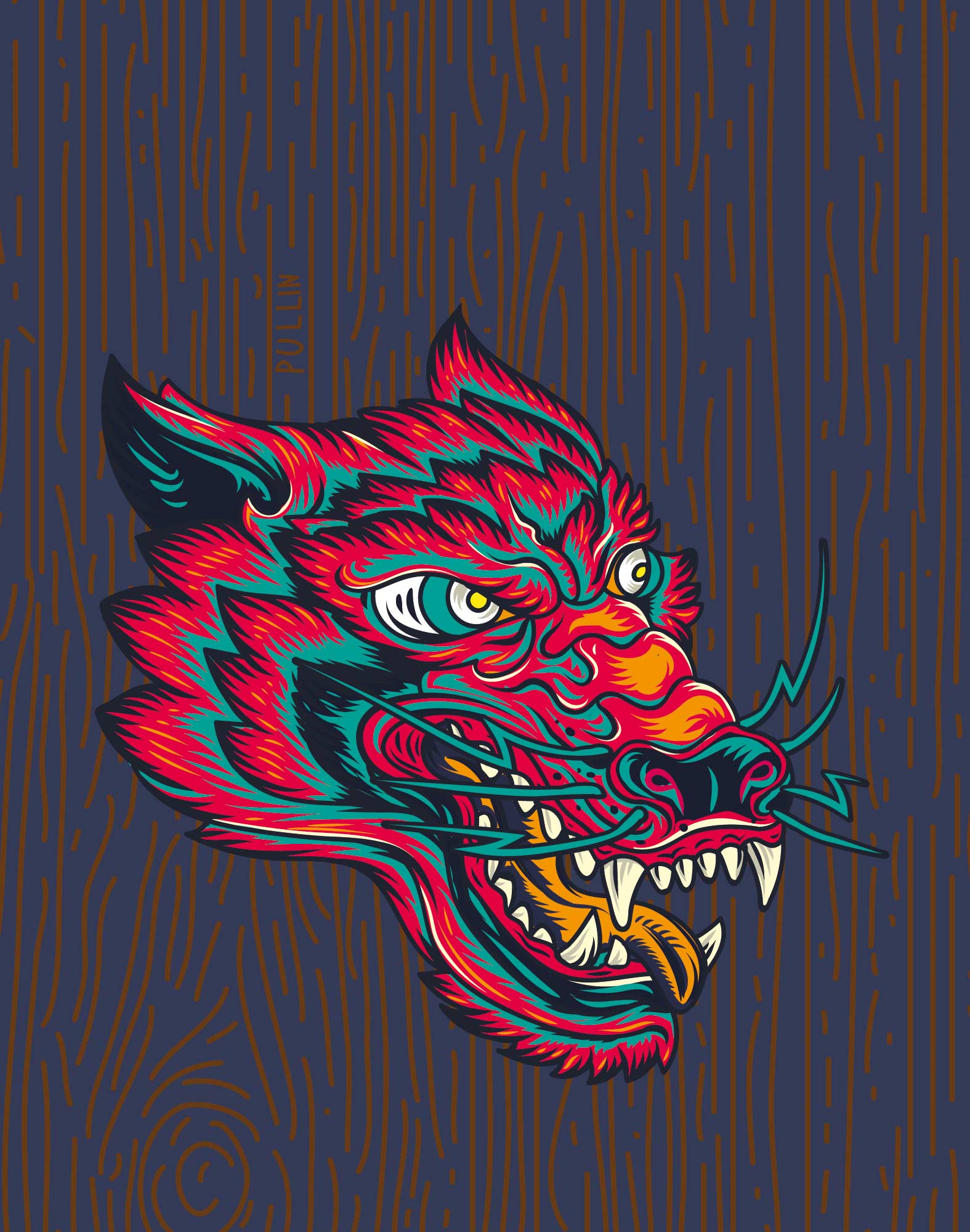 boxer court coton imprime buddywolf PULLIN en coton