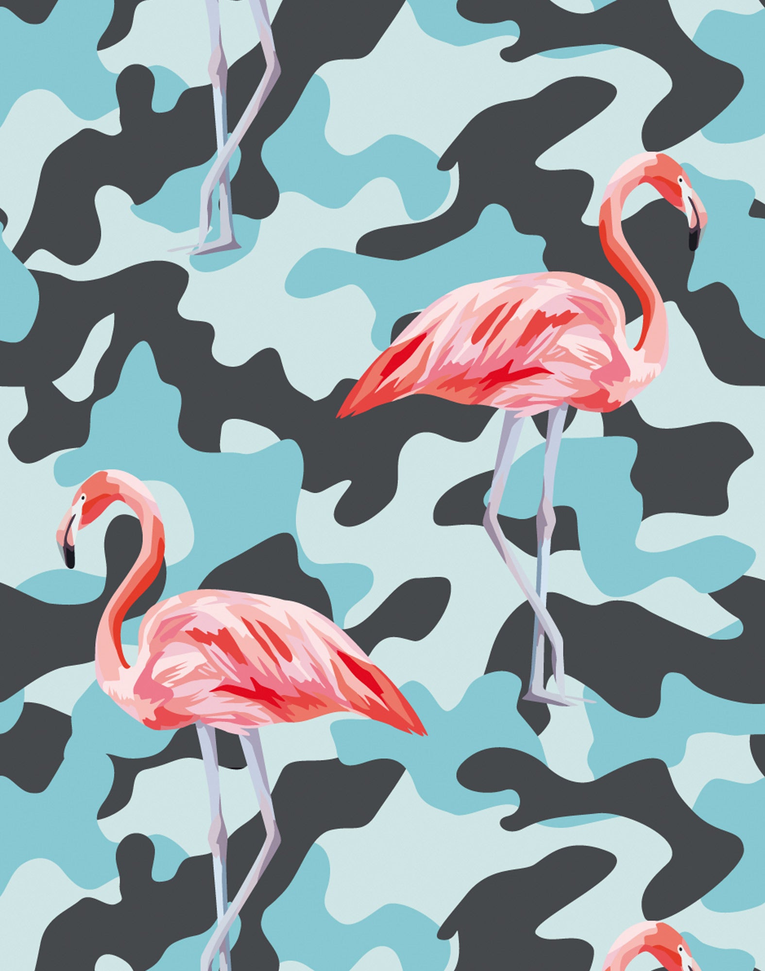 boxer court coton imprime camoflamingo PULLIN en coton