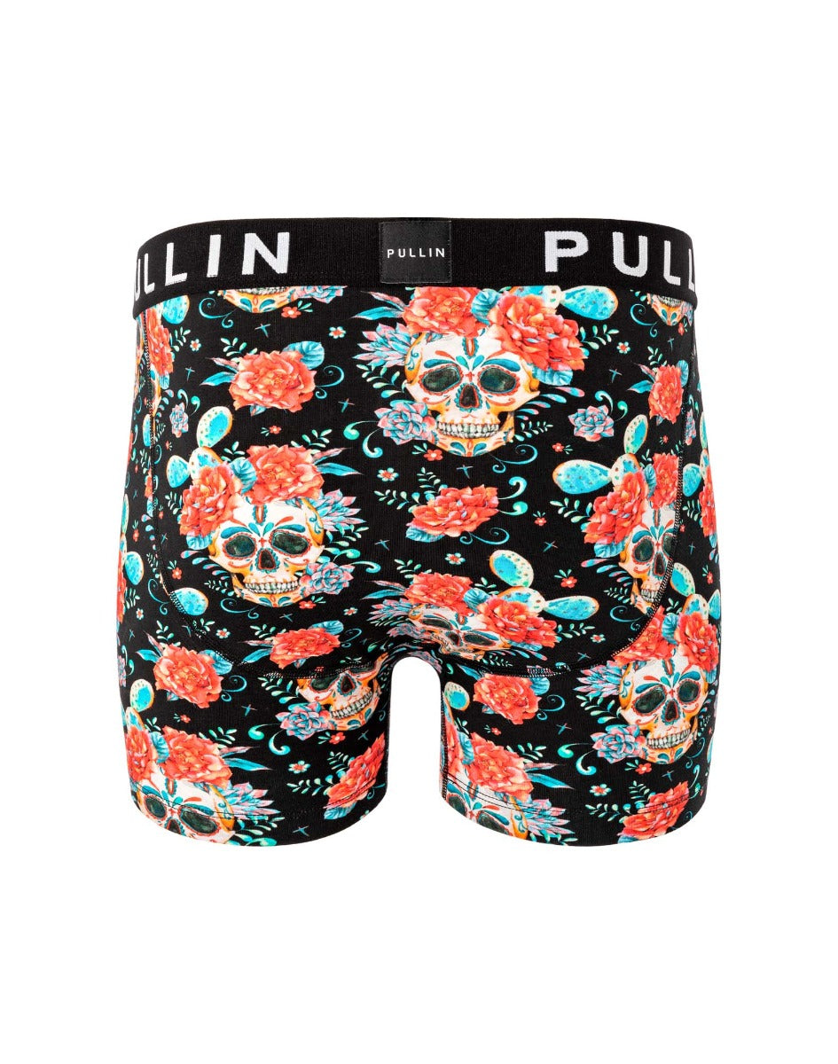 boxer court coton imprime floraskull PULLIN en coton