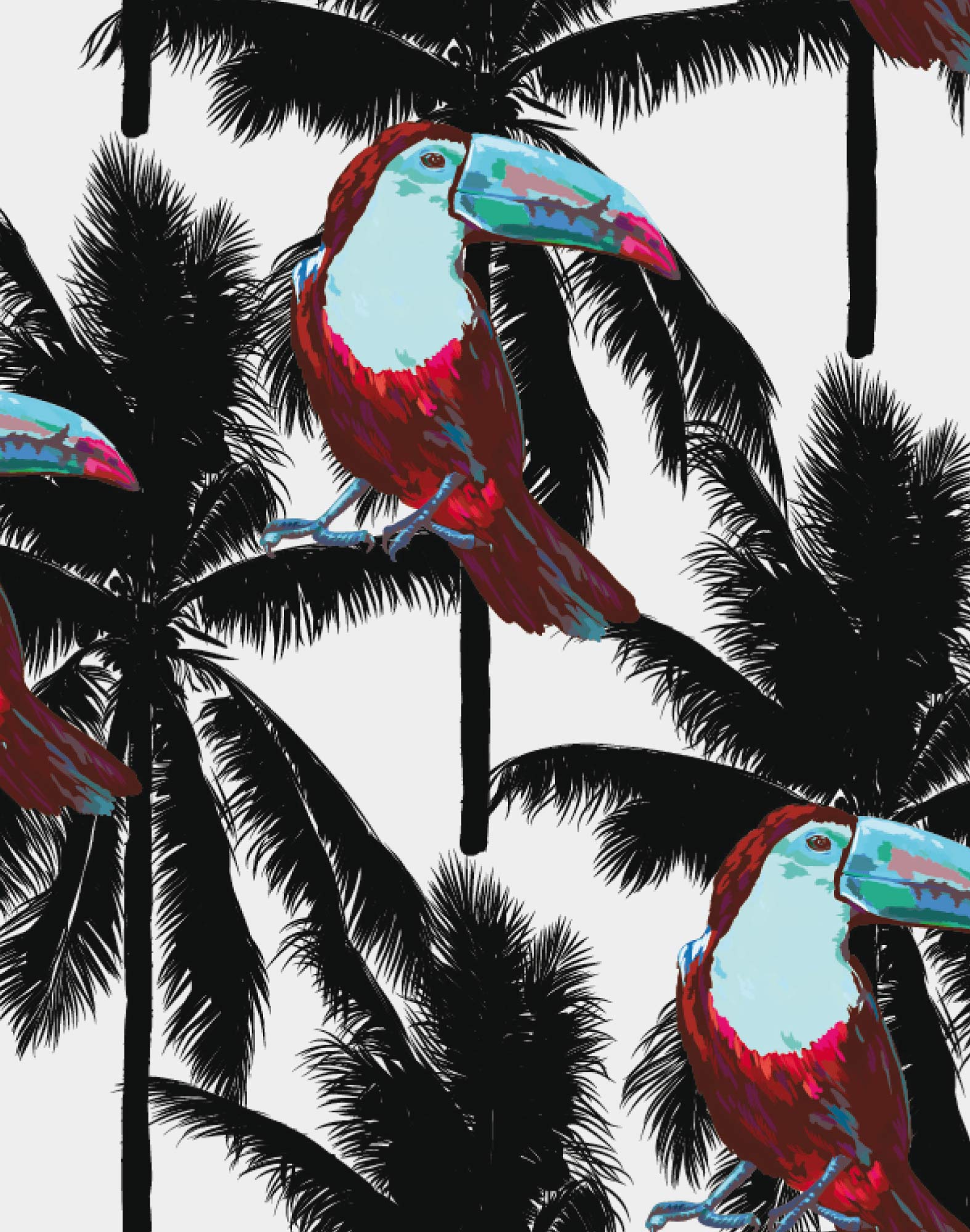 boxer court coton imprime toucanpalm PULLIN en coton