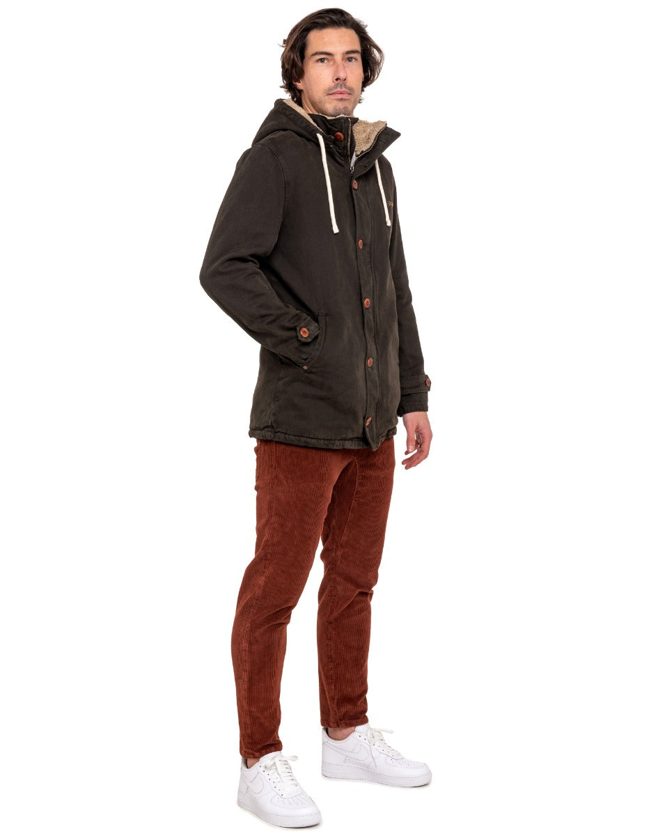 blouson homme parka khaki PULLIN en coton