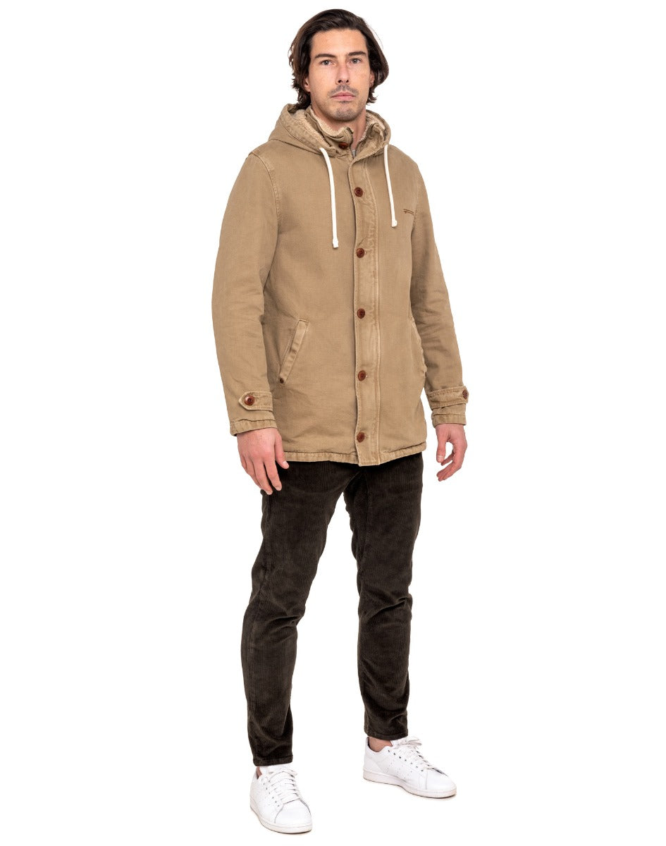 blouson homme parka sand PULLIN en coton