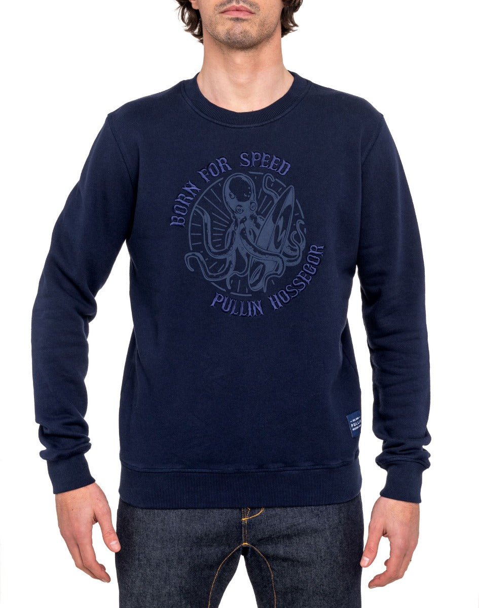 sweat homme crew bornnavy PULLIN en coton