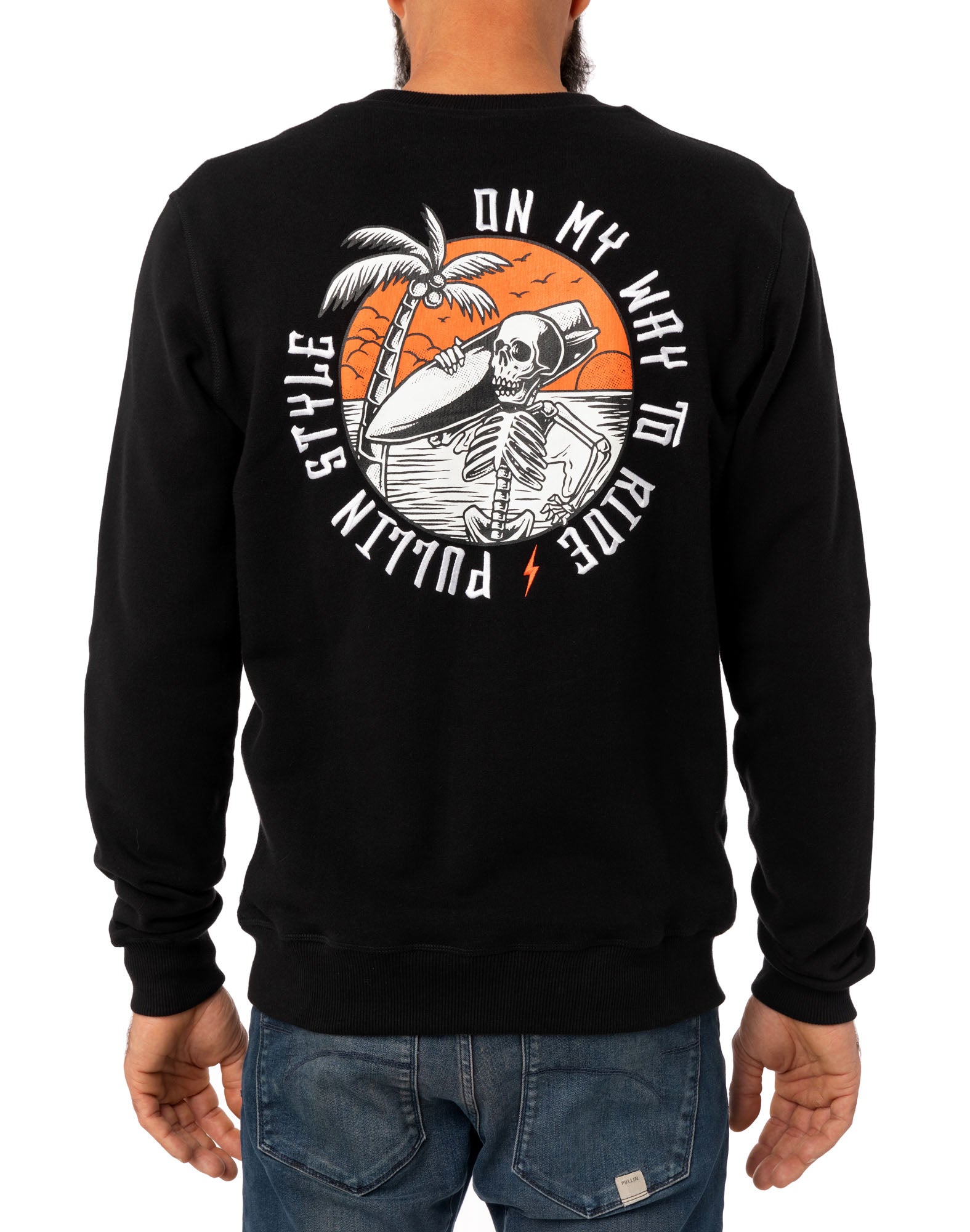 sweat homme crew ridestyle PULLIN en coton