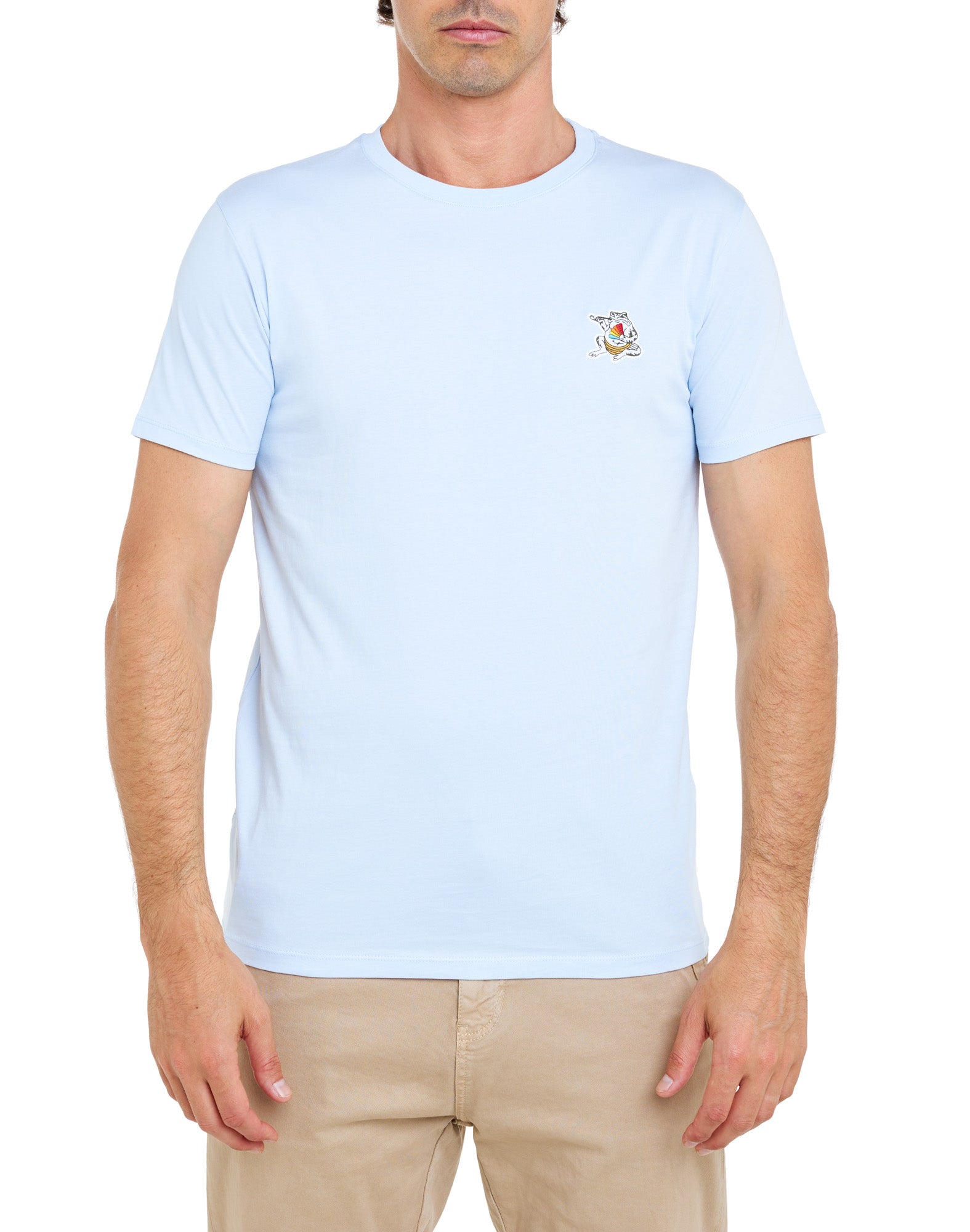 t-shirt patchfroggyblue PULLIN en coton