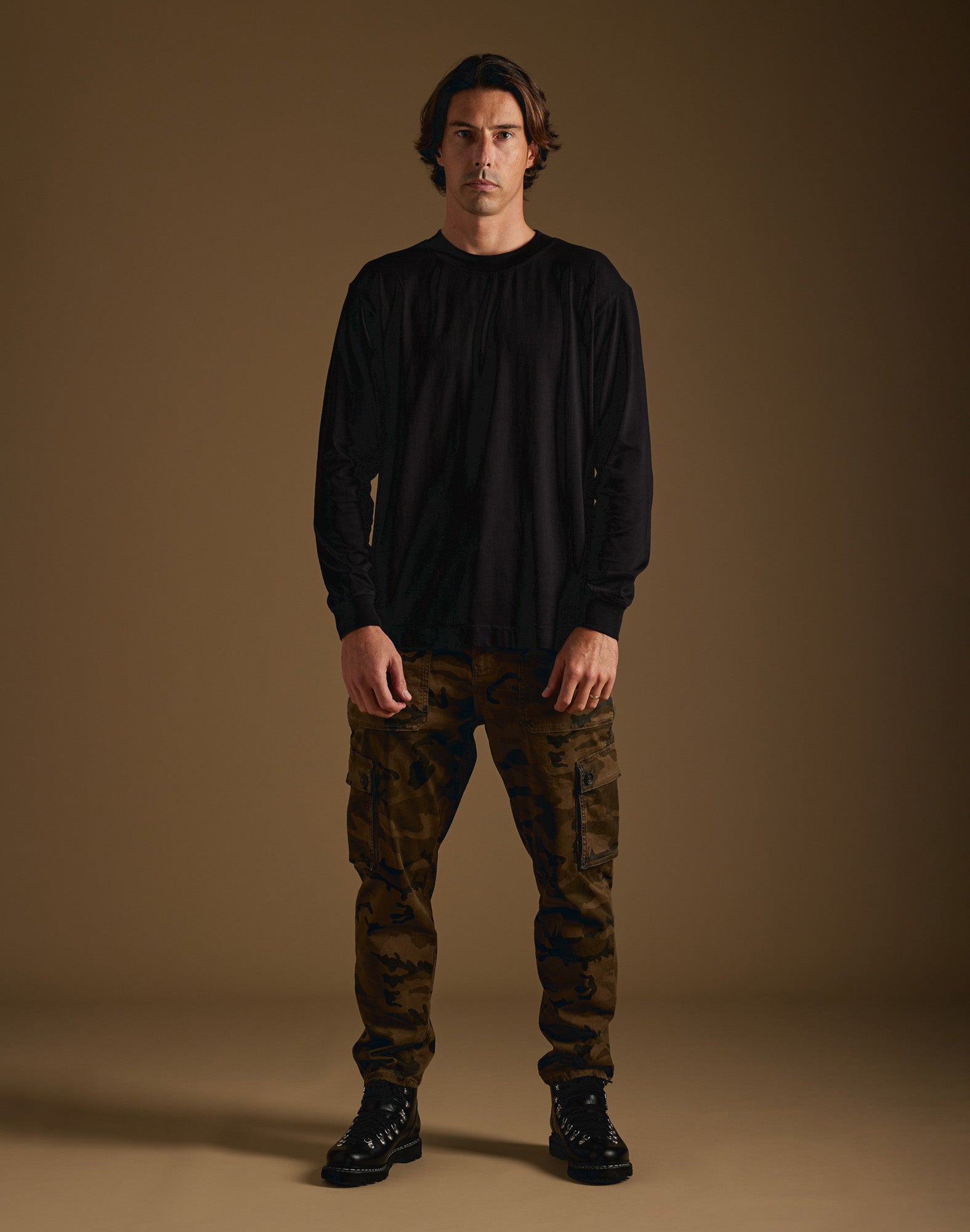 t-shirt black PULLIN en coton