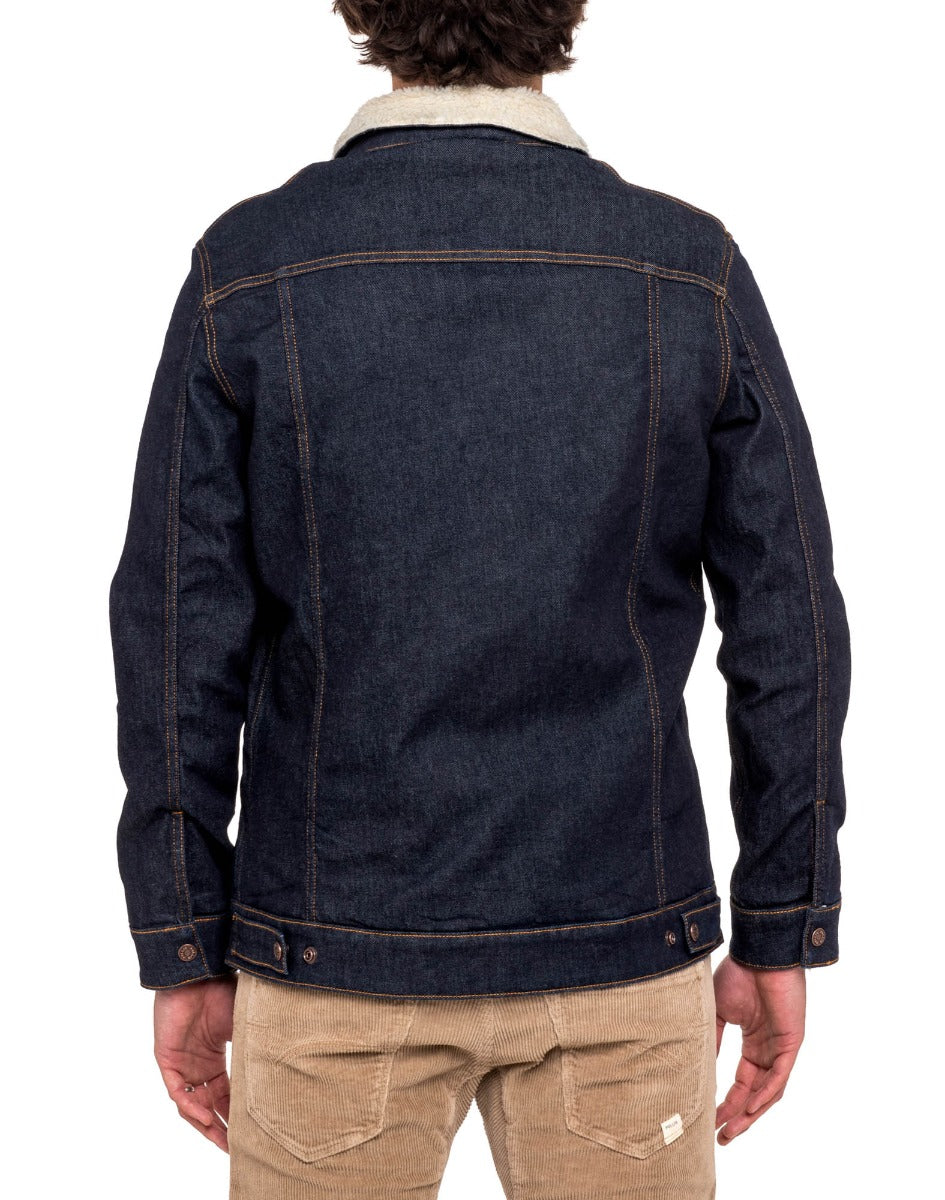 veste sherpa denim blue PULLIN en coton