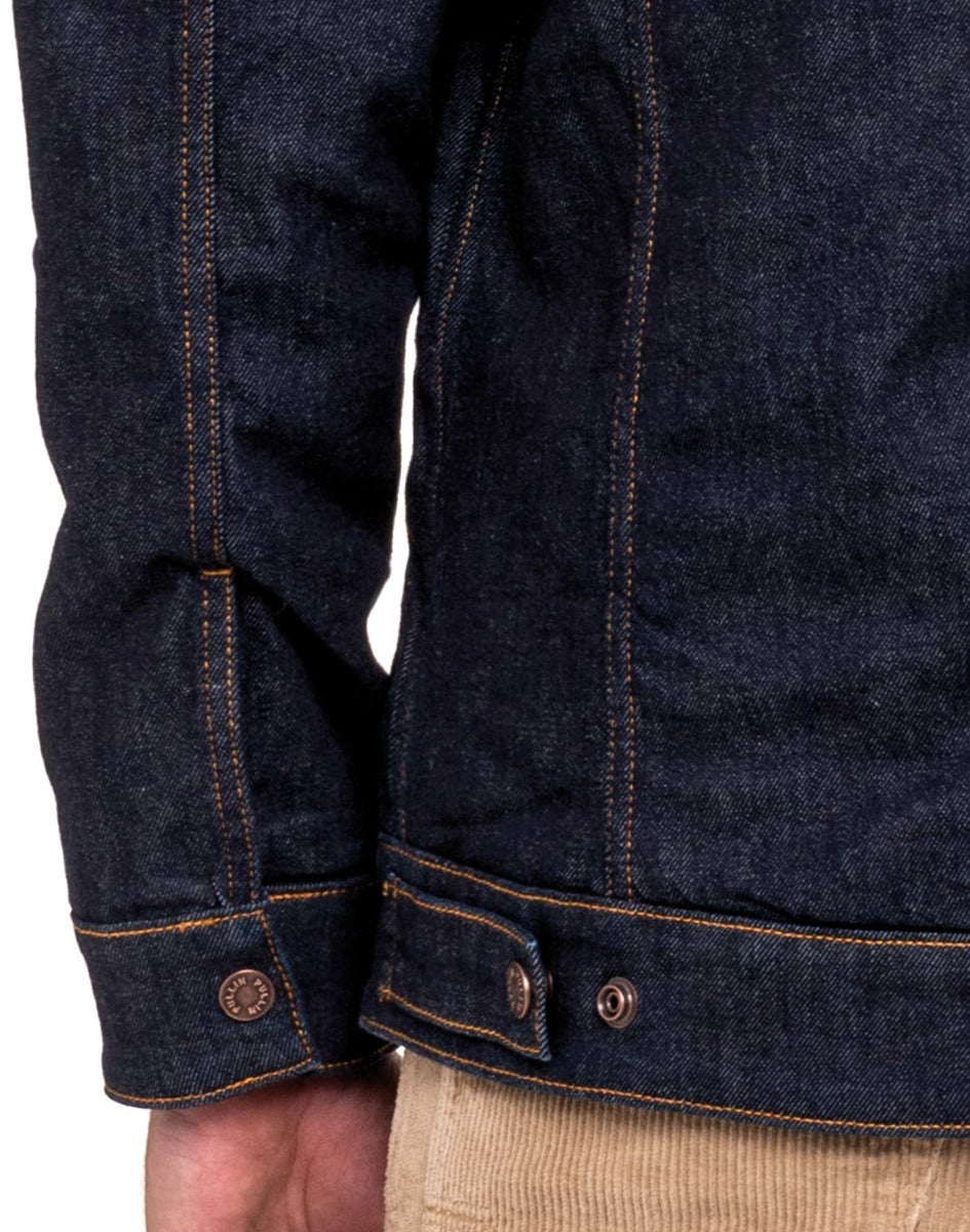 veste sherpa denim blue PULLIN en coton