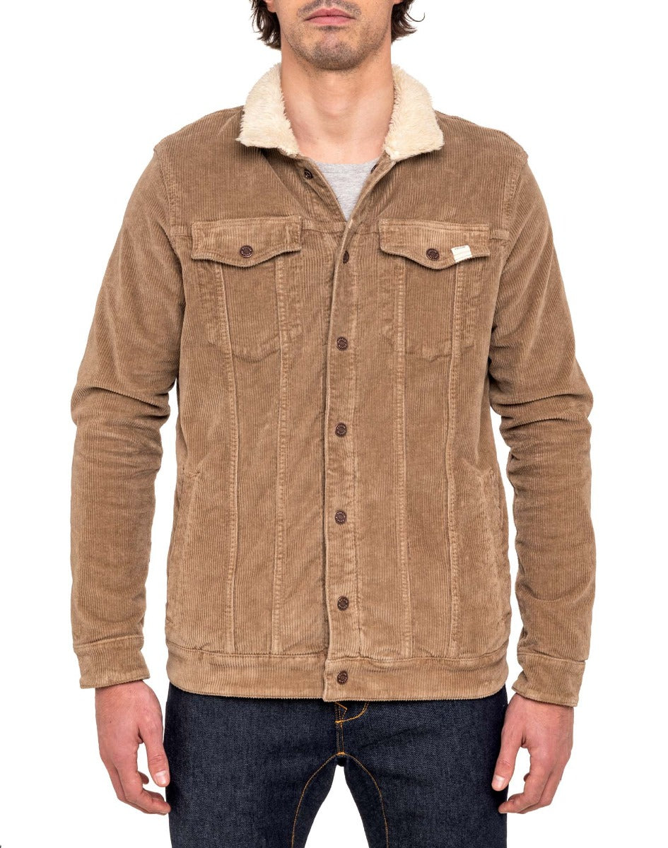 veste sherpa corduroy beige PULLIN en coton