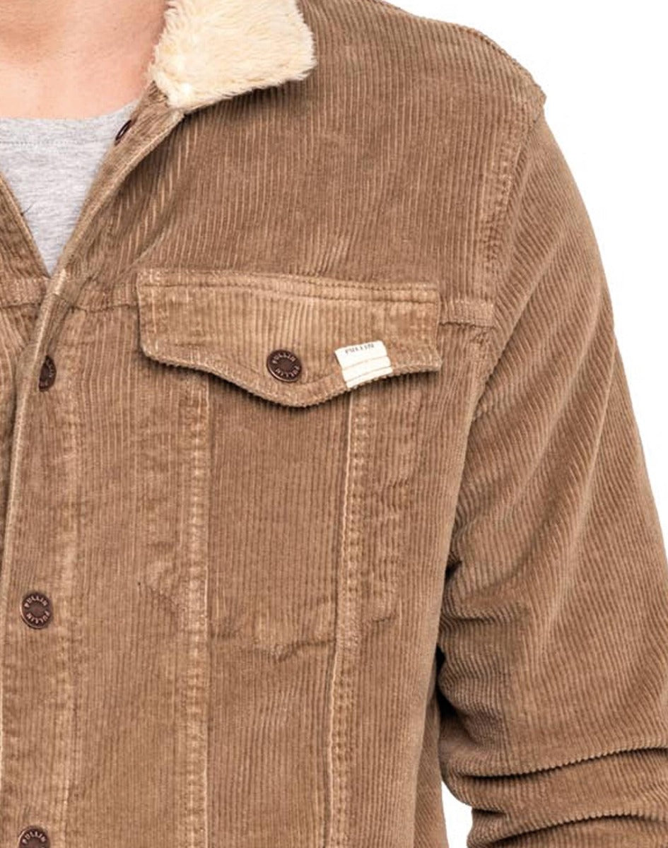 veste sherpa corduroy beige PULLIN en coton