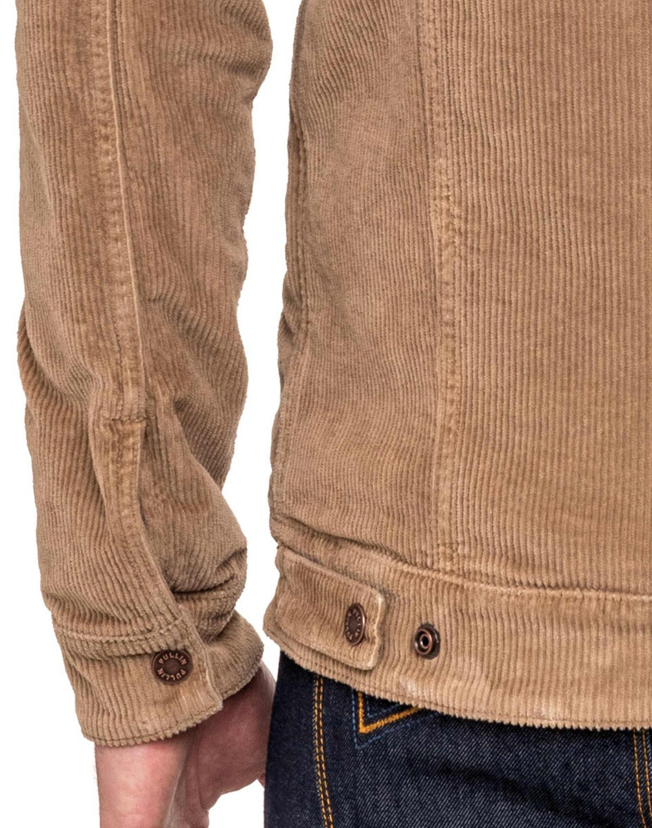 veste sherpa corduroy beige PULLIN en coton