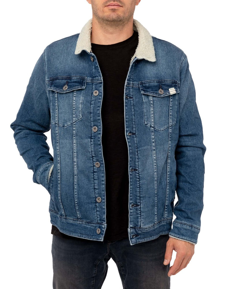 veste blue PULLIN en coton