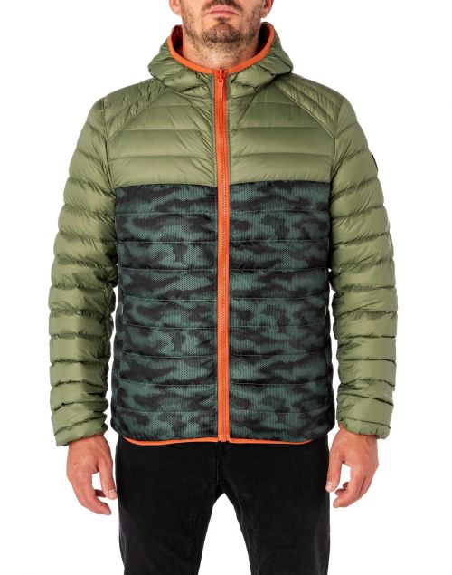 Men's feather jacket with hood DIGITAL