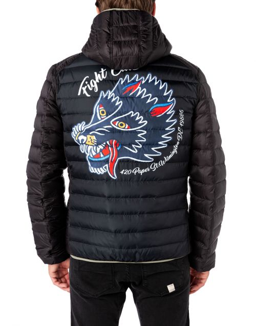 Men's feather jacket with hood FIGHTCLUB