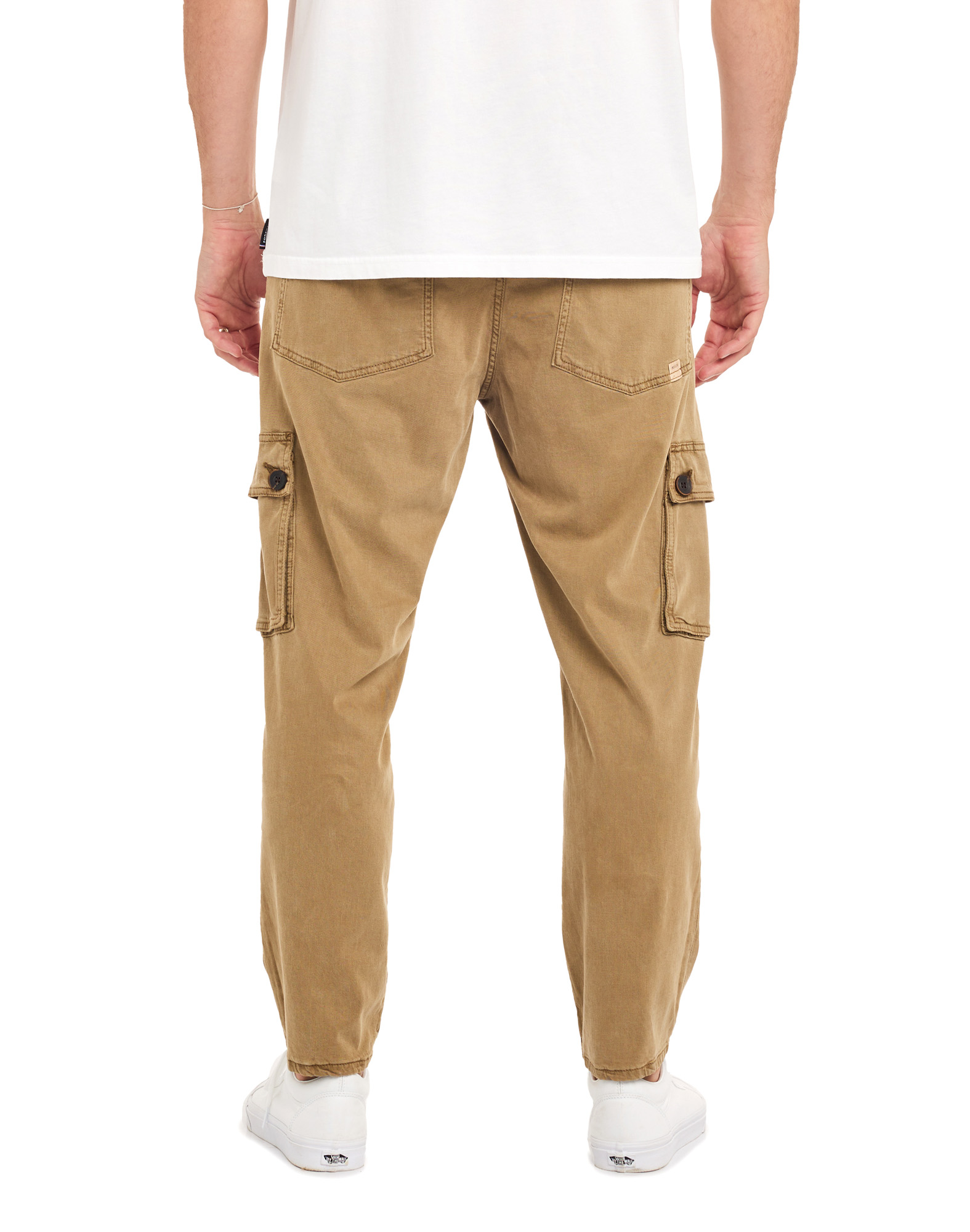 pantalon homme coupe cargo en coton stretch beige pantalons de