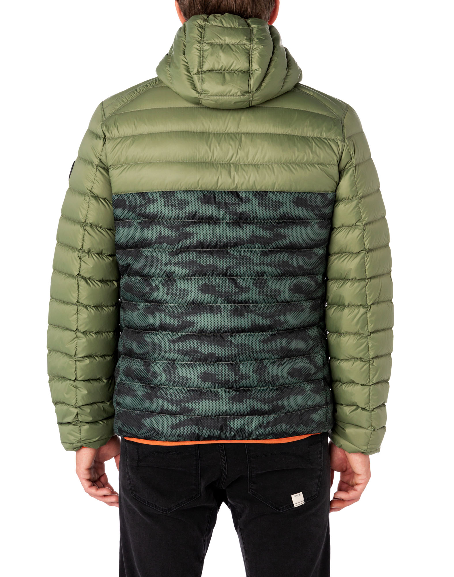 Men's feather jacket with hood DIGITAL