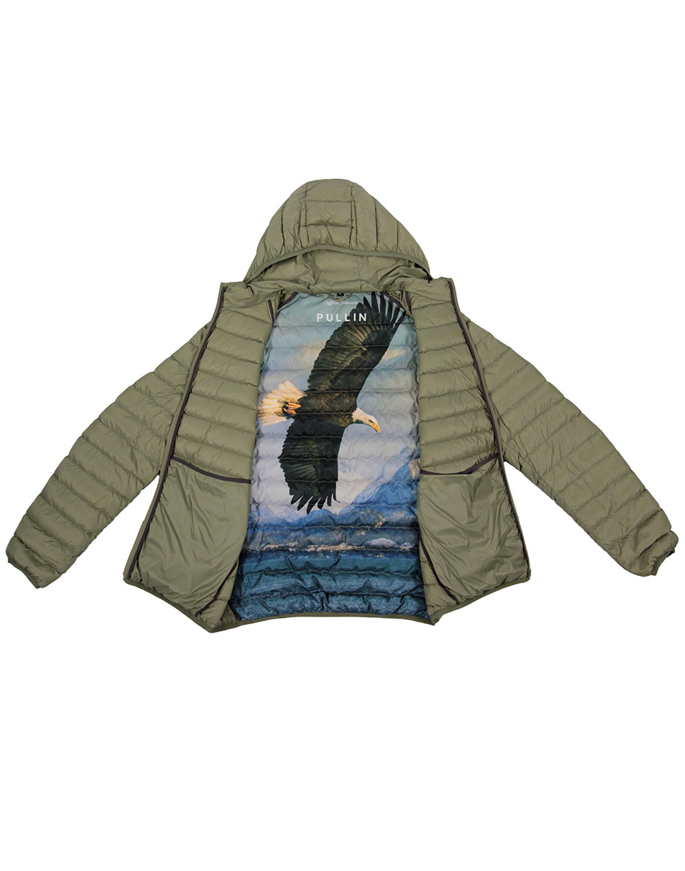 Men's feather jacket with hood HOMELAND