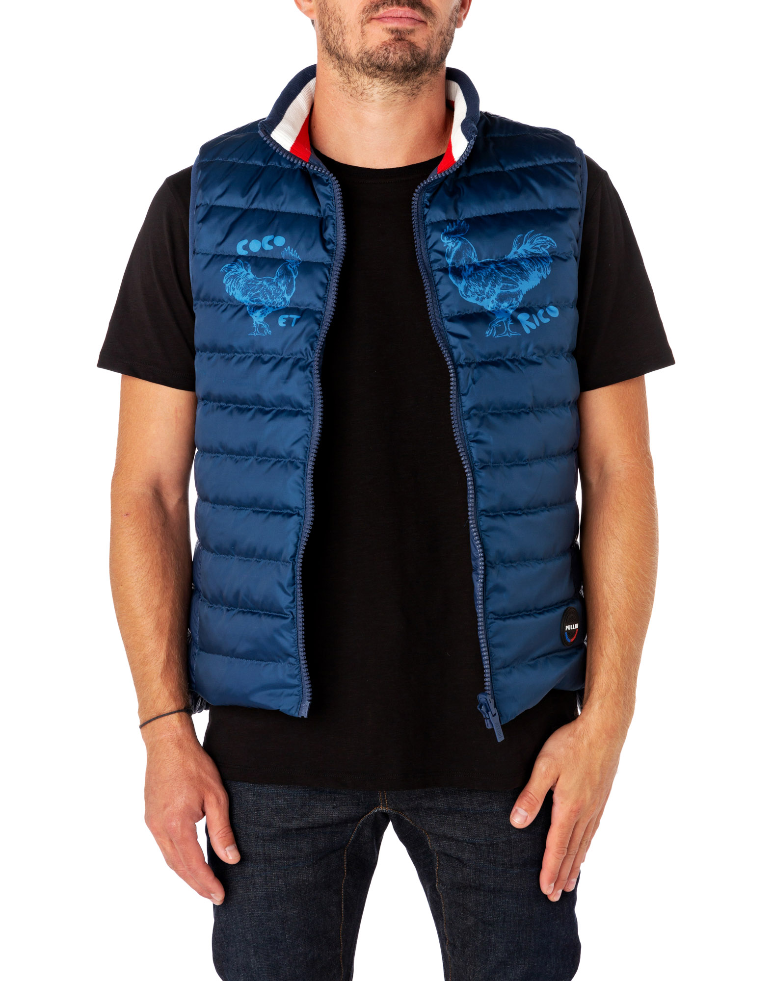Men's feather jacket without sleeves COCO