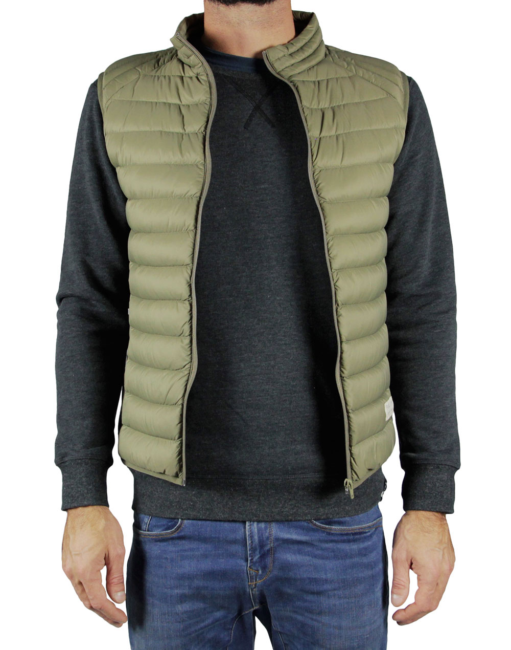 Men's feather jacket without sleeves HOMELAND