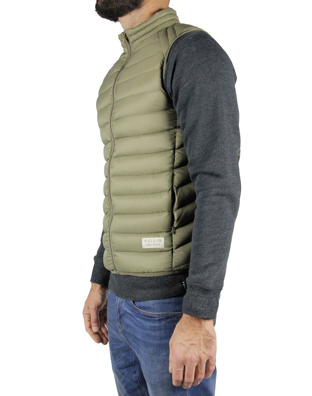 Men's feather jacket without sleeves HOMELAND