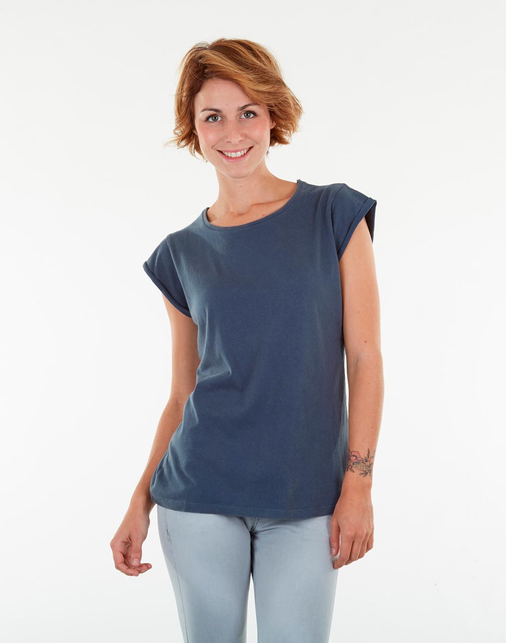 BLUE WOMEN'S T-SHIRT TSF CORPOMAJO - Women's apparel PULLIN